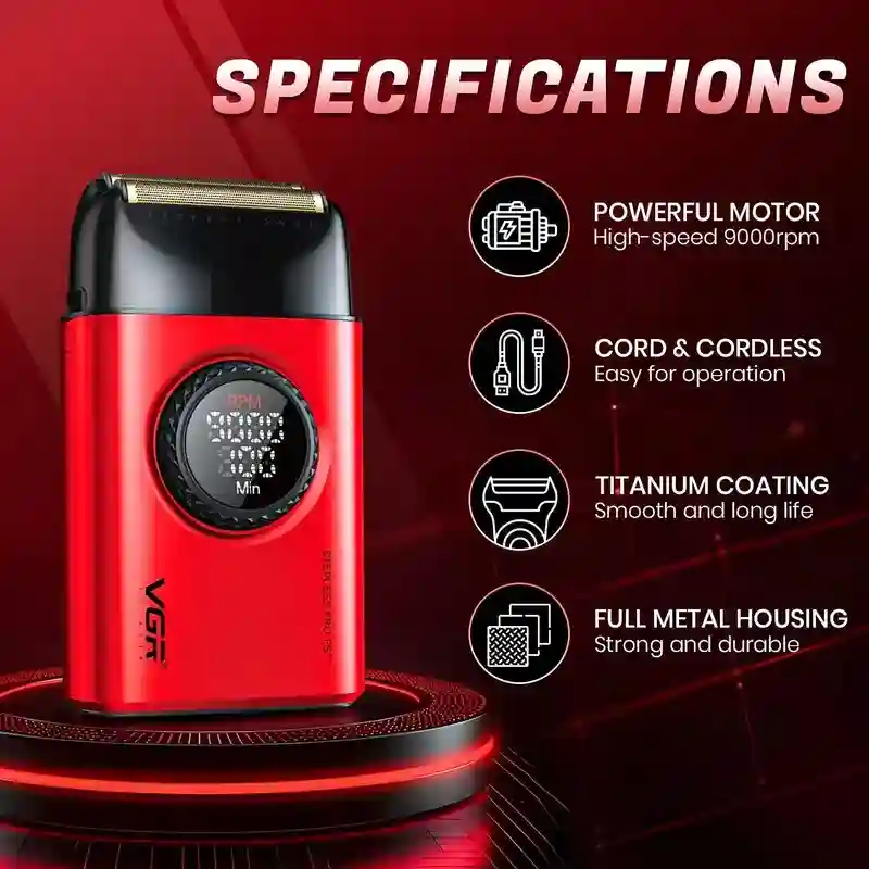 ماشین اصلاح موی صورت شارژی وی جی ار مدل V-377